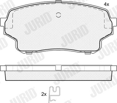 Jurid 574095J - Комплект спирачно феродо, дискови спирачки vvparts.bg