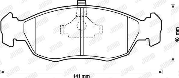 Jurid 571902D - Комплект спирачно феродо, дискови спирачки vvparts.bg