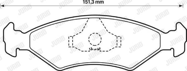 Jurid 571914D - Комплект спирачно феродо, дискови спирачки vvparts.bg