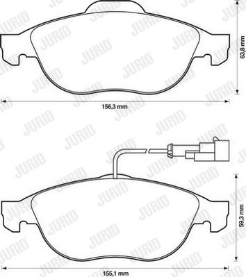 Jurid 571933D - Комплект спирачно феродо, дискови спирачки vvparts.bg