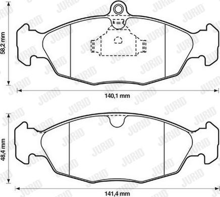 Jurid 571492D - Комплект спирачно феродо, дискови спирачки vvparts.bg