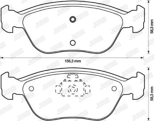 Jurid 571457D - Комплект спирачно феродо, дискови спирачки vvparts.bg