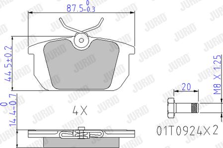 Jurid 571409J - Комплект спирачно феродо, дискови спирачки vvparts.bg