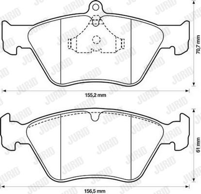 Jurid 571530J - Комплект спирачно феродо, дискови спирачки vvparts.bg