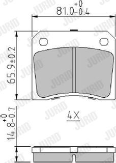 Jurid 571532J - Комплект спирачно феродо, дискови спирачки vvparts.bg