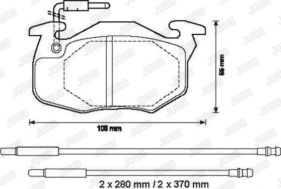 Jurid 571525D - Комплект спирачно феродо, дискови спирачки vvparts.bg