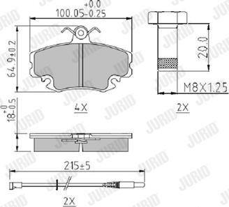 Jurid 571526J - Комплект спирачно феродо, дискови спирачки vvparts.bg