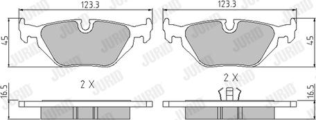 Jurid 571527J - Комплект спирачно феродо, дискови спирачки vvparts.bg