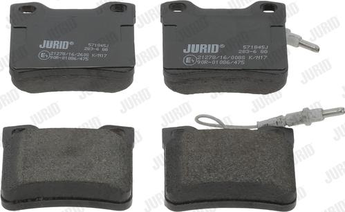 Jurid 571845J - Комплект спирачно феродо, дискови спирачки vvparts.bg