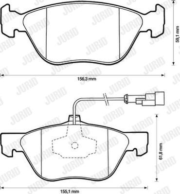 Jurid 571884J - Комплект спирачно феродо, дискови спирачки vvparts.bg