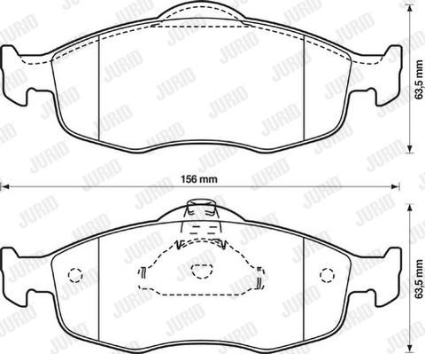 Jurid 571832D - Комплект спирачно феродо, дискови спирачки vvparts.bg