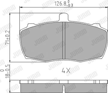 Jurid 571822J - Комплект спирачно феродо, дискови спирачки vvparts.bg