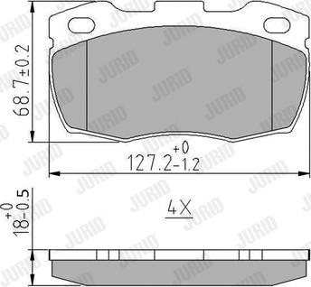 Jurid 571827J - Комплект спирачно феродо, дискови спирачки vvparts.bg