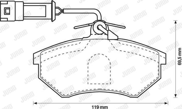 Jurid 571356D - Комплект спирачно феродо, дискови спирачки vvparts.bg