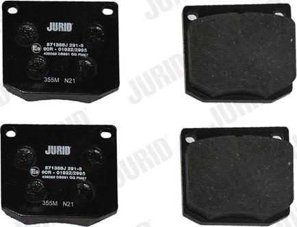 Jurid 571358J - Комплект спирачно феродо, дискови спирачки vvparts.bg