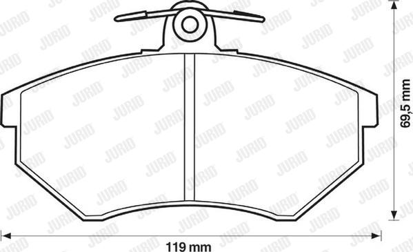 Jurid 571357D - Комплект спирачно феродо, дискови спирачки vvparts.bg