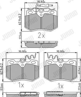 Jurid 571320J - Комплект спирачно феродо, дискови спирачки vvparts.bg