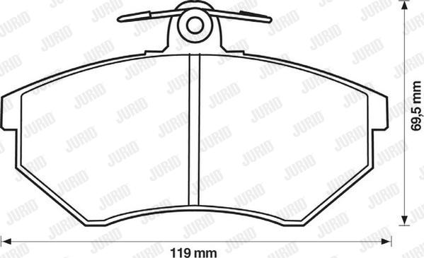 Jurid 571376D - Комплект спирачно феродо, дискови спирачки vvparts.bg