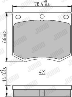 Jurid 571247J - Комплект спирачно феродо, дискови спирачки vvparts.bg