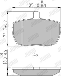 Jurid 571250J - Комплект спирачно феродо, дискови спирачки vvparts.bg