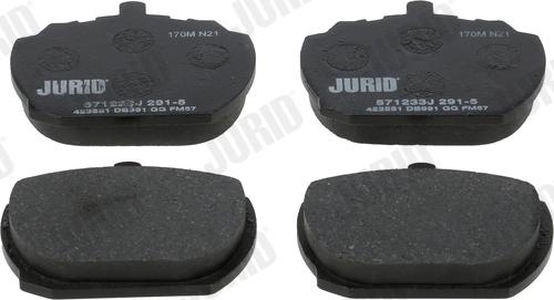 Jurid 571233J - Комплект спирачно феродо, дискови спирачки vvparts.bg