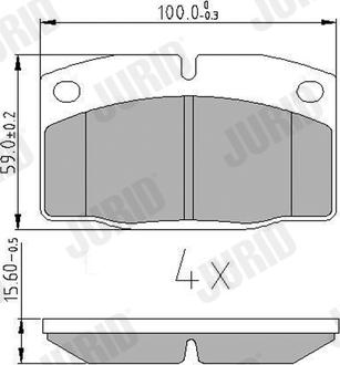 Jurid 571276J - Комплект спирачно феродо, дискови спирачки vvparts.bg