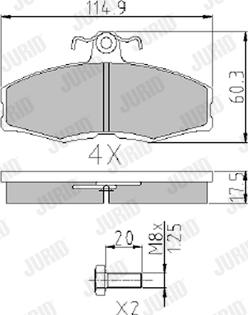 Jurid 573948J - Комплект спирачно феродо, дискови спирачки vvparts.bg