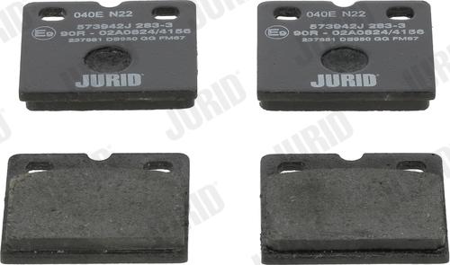 Jurid 573942J - Комплект спирачно феродо, дискови спирачки vvparts.bg