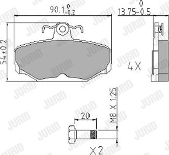 Jurid 573947J - Комплект спирачно феродо, дискови спирачки vvparts.bg