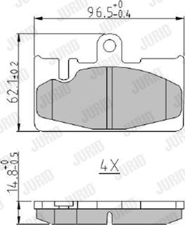 Jurid 573954J - Комплект спирачно феродо, дискови спирачки vvparts.bg