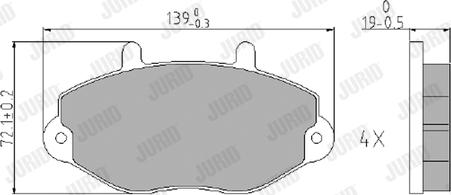 Jurid 573951J - Комплект спирачно феродо, дискови спирачки vvparts.bg
