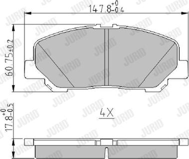 Jurid 573964J - Комплект спирачно феродо, дискови спирачки vvparts.bg