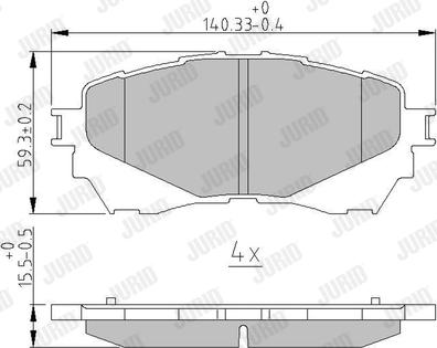 Jurid 573444J - Комплект спирачно феродо, дискови спирачки vvparts.bg