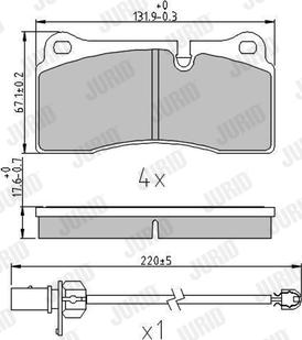 Jurid 573443J - Комплект спирачно феродо, дискови спирачки vvparts.bg