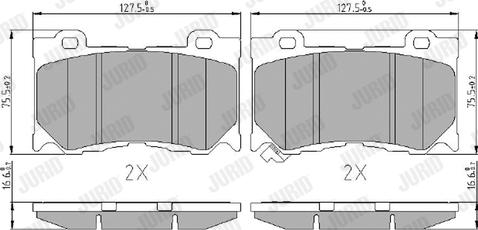 Jurid 573453J - Комплект спирачно феродо, дискови спирачки vvparts.bg