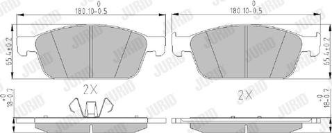 Jurid 573460J - Комплект спирачно феродо, дискови спирачки vvparts.bg