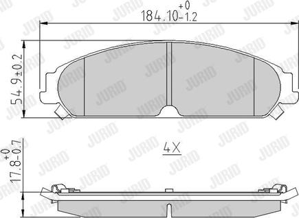 Jurid 573404J - Комплект спирачно феродо, дискови спирачки vvparts.bg