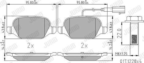 Jurid 573400J - Комплект спирачно феродо, дискови спирачки vvparts.bg