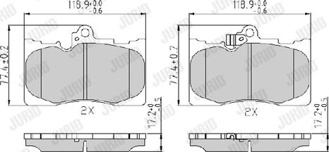 Jurid 573413J - Комплект спирачно феродо, дискови спирачки vvparts.bg