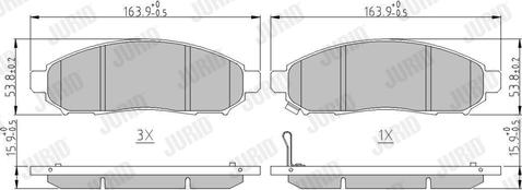 Jurid 573431J - Комплект спирачно феродо, дискови спирачки vvparts.bg