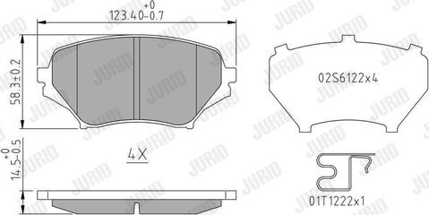 Jurid 573639J - Комплект спирачно феродо, дискови спирачки vvparts.bg