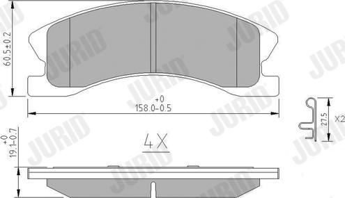 Jurid 573636J - Комплект спирачно феродо, дискови спирачки vvparts.bg