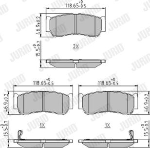 Jurid 573676J - Комплект спирачно феродо, дискови спирачки vvparts.bg