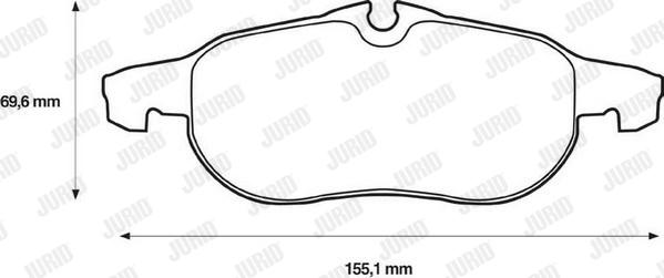 Jurid 573089D - Комплект спирачно феродо, дискови спирачки vvparts.bg