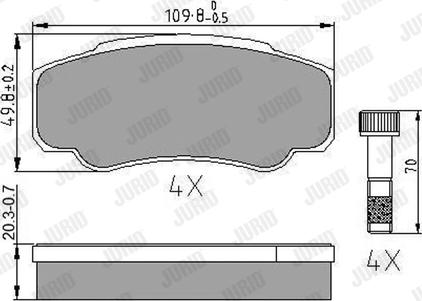 Jurid 573115J - Комплект спирачно феродо, дискови спирачки vvparts.bg