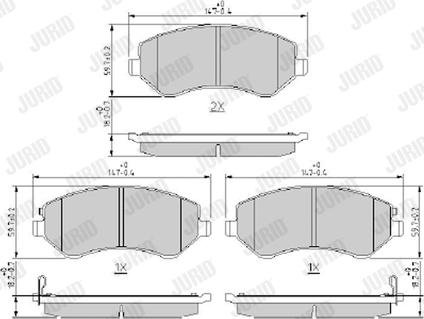 Jurid 573118J - Комплект спирачно феродо, дискови спирачки vvparts.bg