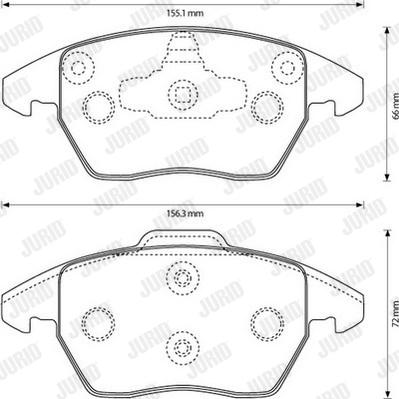 Jurid 573134J - Комплект спирачно феродо, дискови спирачки vvparts.bg