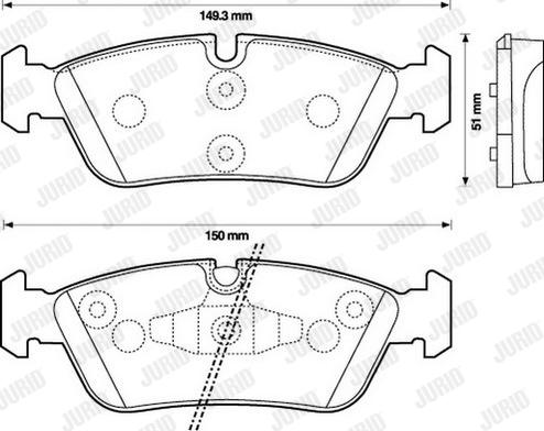 Jurid 573138D - Комплект спирачно феродо, дискови спирачки vvparts.bg