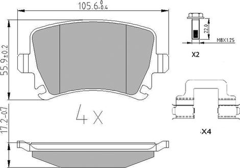 Jurid 573846J - Комплект спирачно феродо, дискови спирачки vvparts.bg