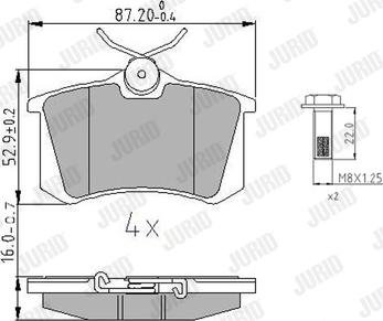 Jurid 573847J - Комплект спирачно феродо, дискови спирачки vvparts.bg